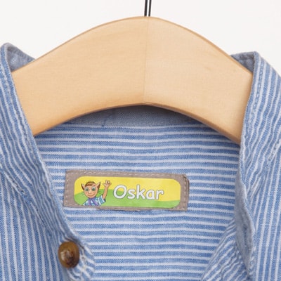 Iron-on name labels for clothing
